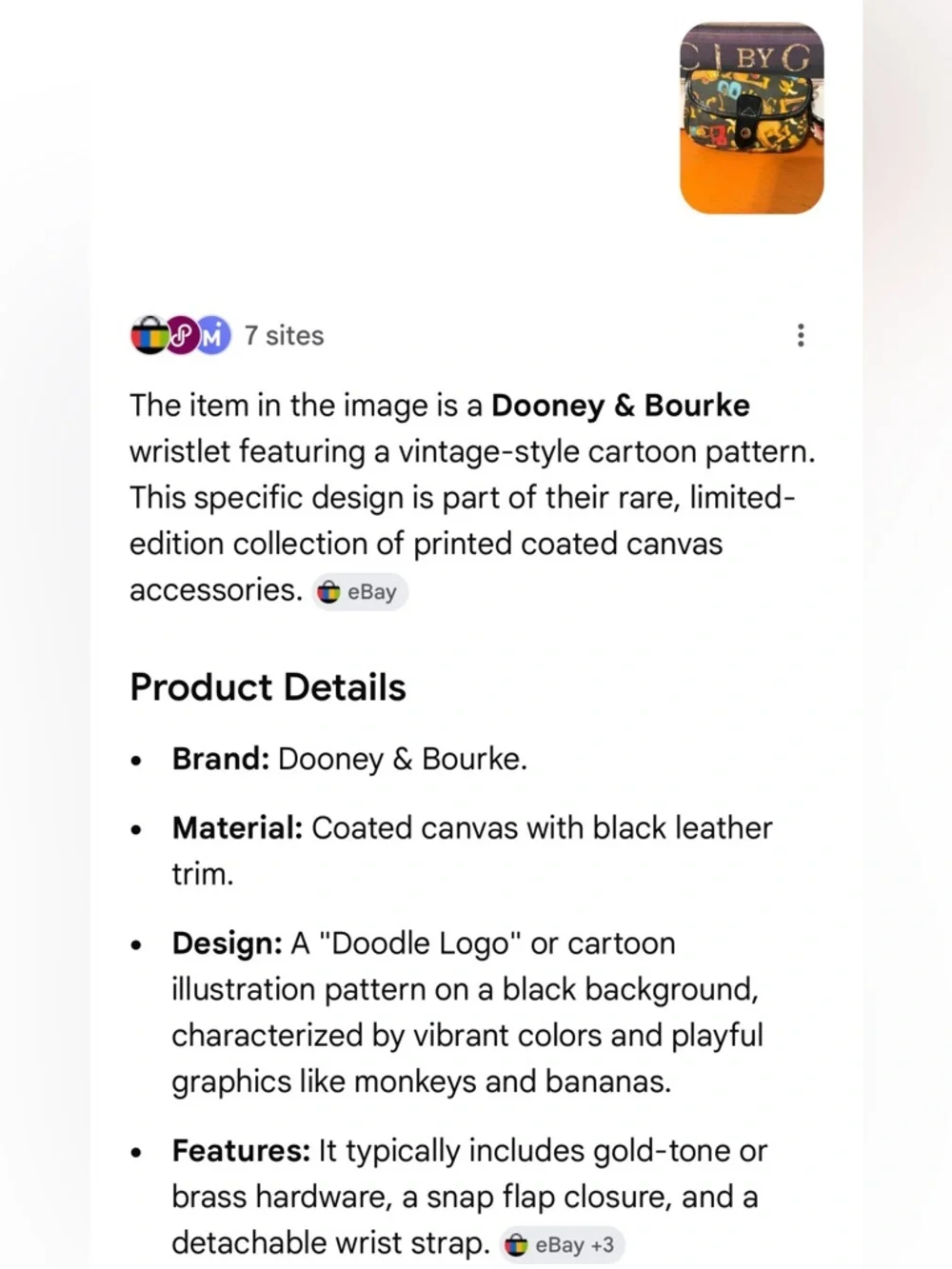 Dooney & Bourke Rare Limited Edition Monkey Wristlet EUC - Picture 8 of 8